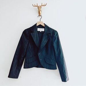 Trina Turk Women's Charcoal Gray Button Front Blazer Jacket Size 4